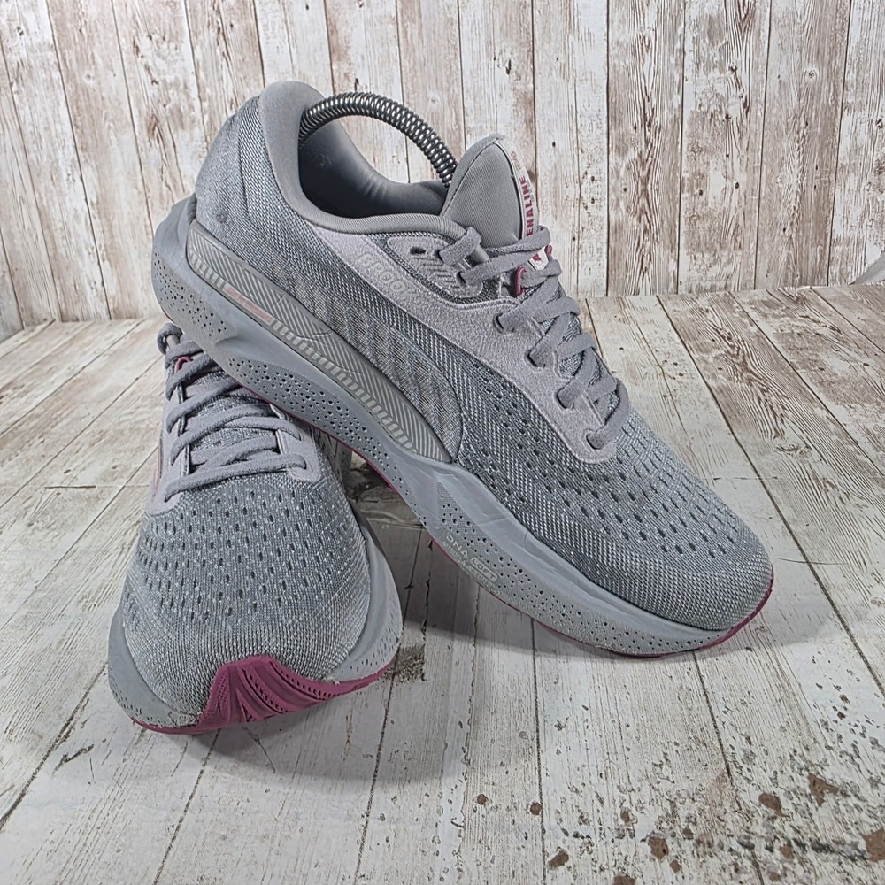 Brooks Adrenaline GTS 24 Womens 10.5 Grey Pink Running Shoes 1204261B019 - Picture 6 of 8